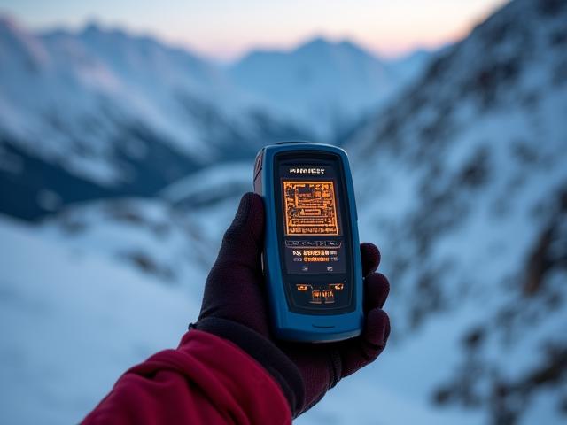 Close-up van digitale lawinepieper